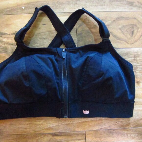 SHEFIT Black Front Zip High Impact Ultimate Sports Bra Size 3 Luxe - Picture 1 of 9